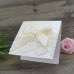 Elegant Invitation Card with Ivory Ribbon Bow Wedding Invitation Customized Greeting Card 